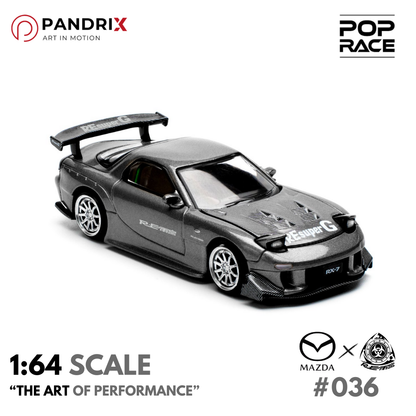 Mazda RX-7 RE-Amemiya 1:64 | Gun Metal | XCARTOYS × POP RACE