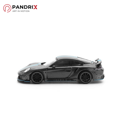 Porsche 992 Stinger GTR 1:64 | Carbon Edition (Blue Line) | XCARTOYS × POP RACE