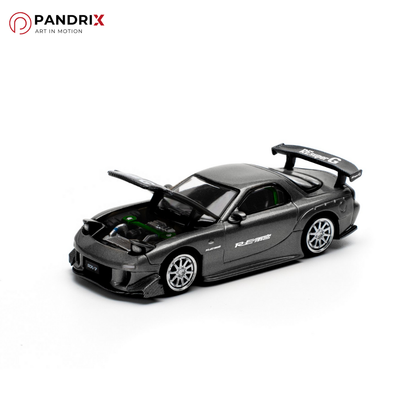 Mazda RX-7 RE-Amemiya 1:64 | Gun Metal | XCARTOYS × POP RACE