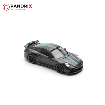 Porsche 992 Stinger GTR 1:64 | Carbon Edition (Blue Line) | XCARTOYS × POP RACE