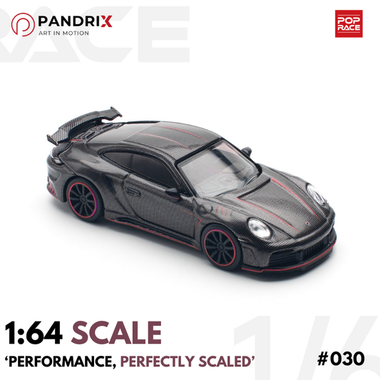 Porsche Stinger 992 1:64 | Carbon Edition (Red Line) | XCARTOYS × POP RACE