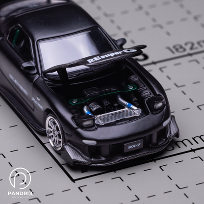 Mazda RX-7 RE-Amemiya 1:64 | Gun Metal | XCARTOYS × POP RACE