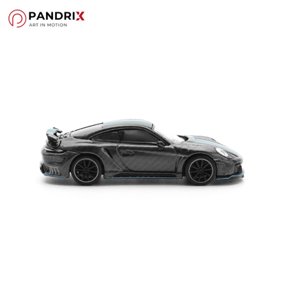 [Pre-Order] Porsche 992 Stinger GTR 1:64 | Carbon Edition (Blue Line) | PANDRIX × POP RACE