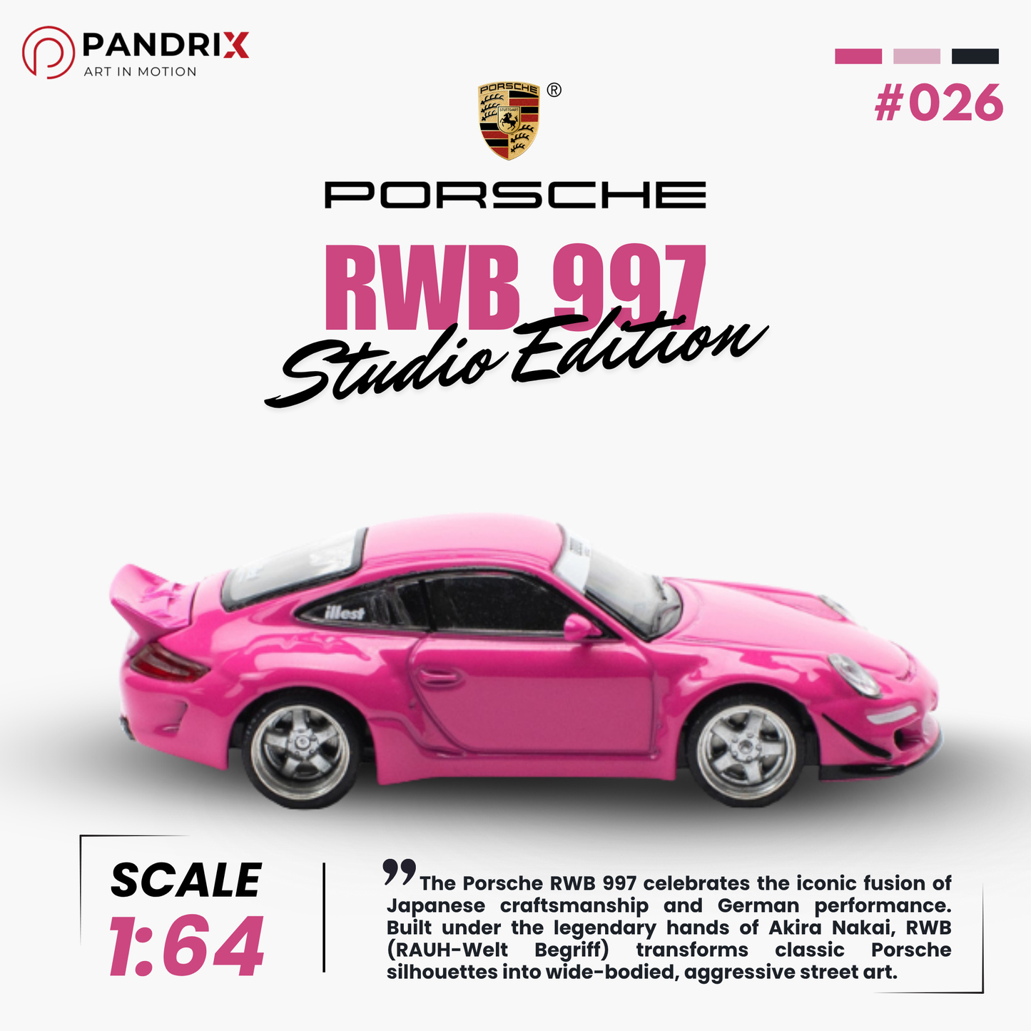 [Pre-Order] Porsche RWB 997 1:64 | Studio Edition | PANDRIX × POP RACE