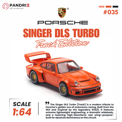 Porsche Singer DLS Turbo (Track) 1:64 | Orange | XCARTOYS x POP RACE