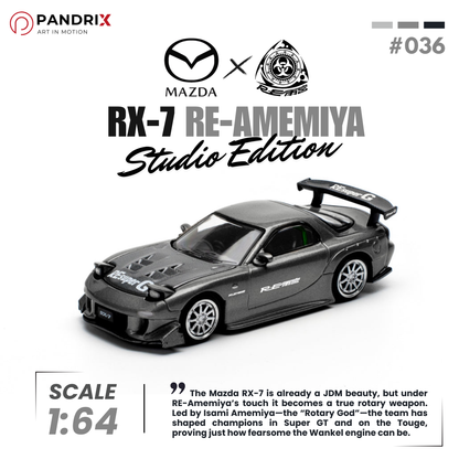 Mazda RX-7 RE-Amemiya 1:64 | Gun Metal | XCARTOYS × POP RACE