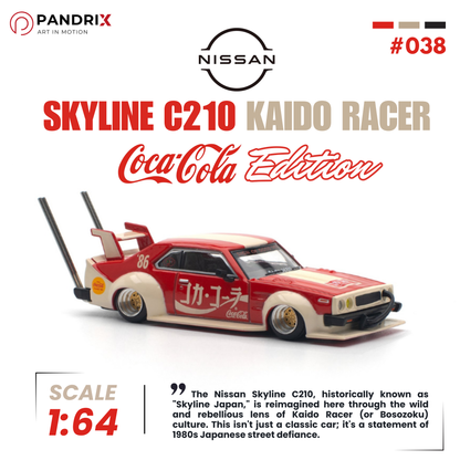 Nissan Skyline C210 Kaido Racer 1:64 | Coca-Cola Edition (Bosozoku Style) | XCARTOYS × POP RACE