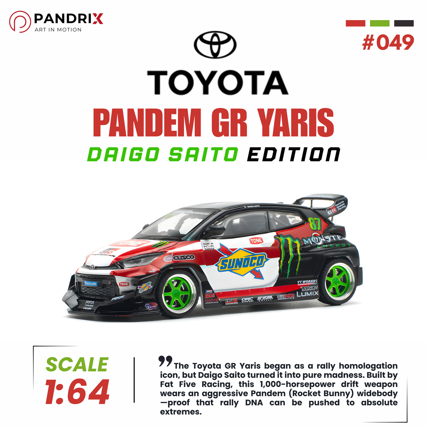 Toyota Pandem GR Yaris 1:64 | Daigo Saito Edition | POP RACE